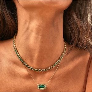 Kendra Scott Carmen Tennis Necklace EMERALD OMBRE CRYSTAL